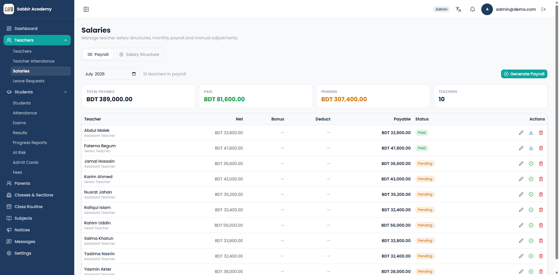 Salary Management