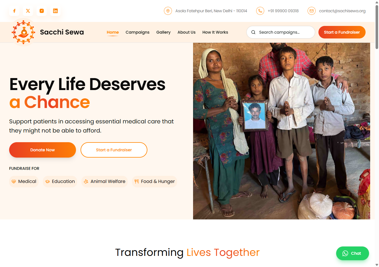 Sacchi Sewa (Crowdfunding Platform)